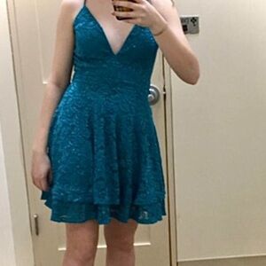 NWT Turquoise Glittery Formal Dress